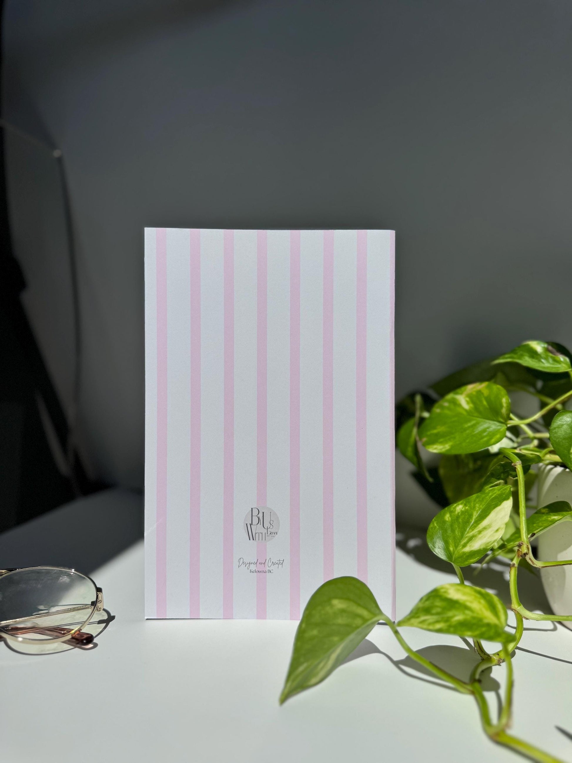 Soft Pink Striped Notebook – Aesthetic Stationery for Everyday Use