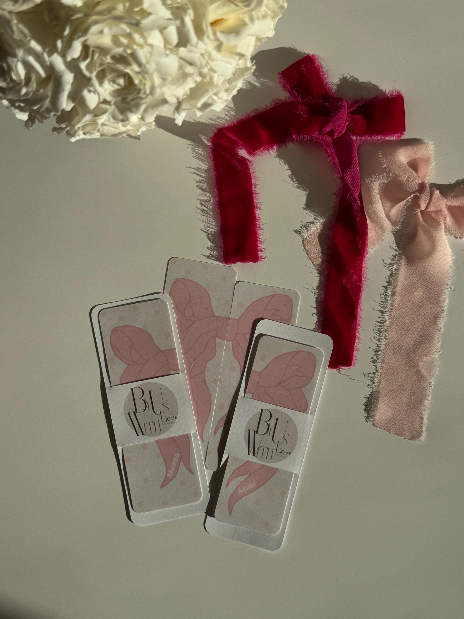 Mama & Mini Pink Bow Bookmark Set