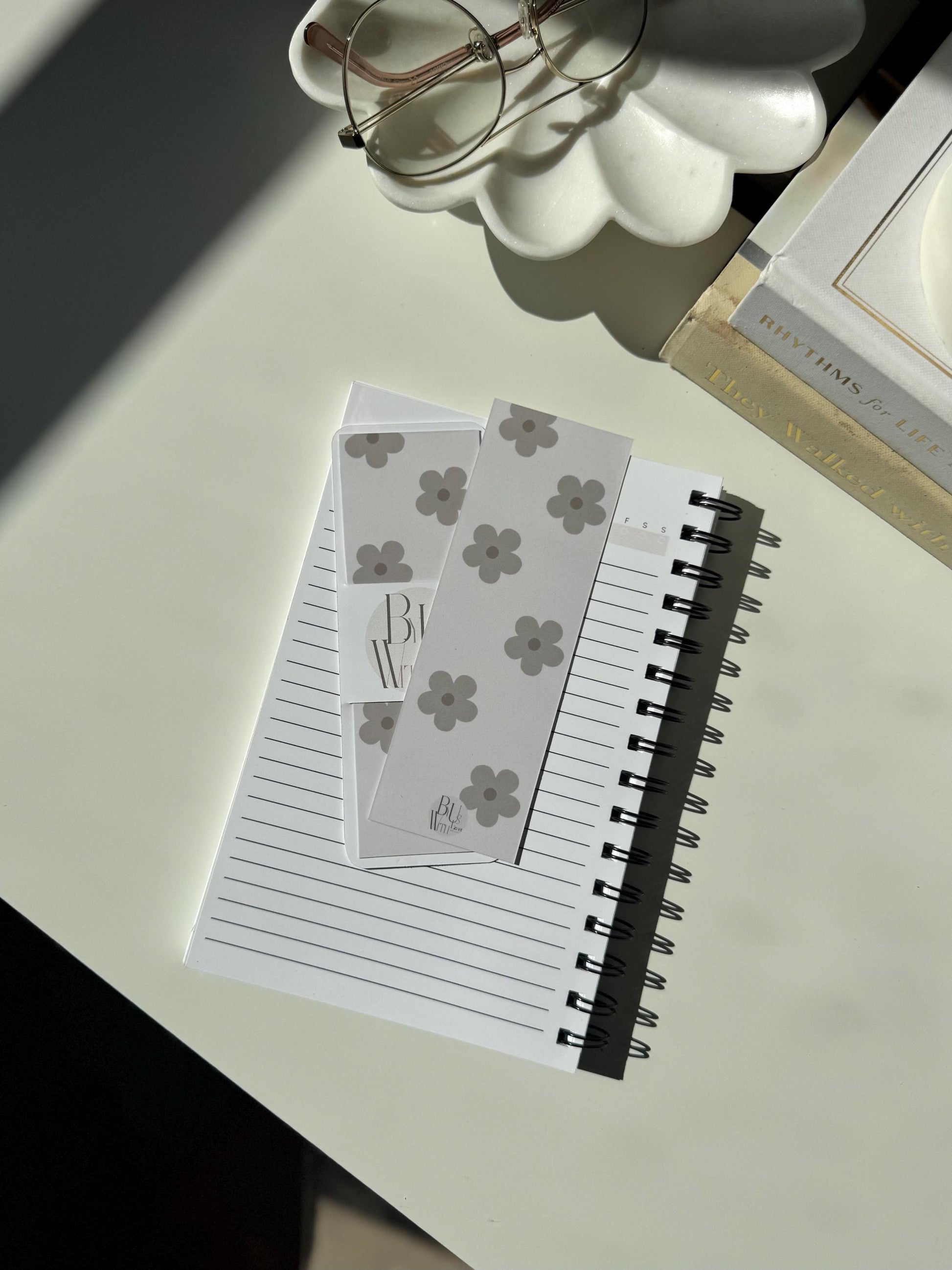 Cottage core Beige Floral Bookmark