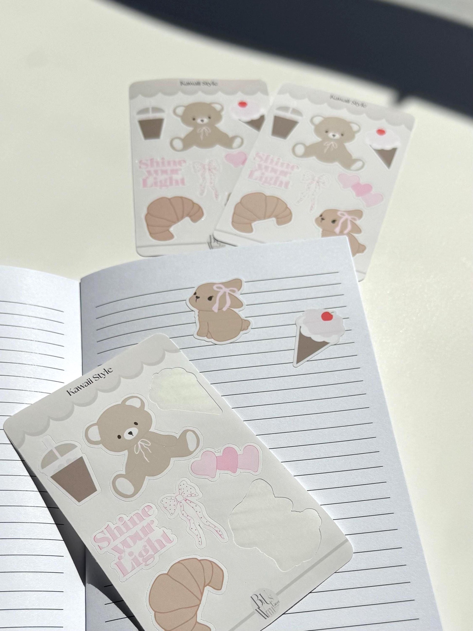 Kawaii Sticker Sheet for Teen Girls – Perfect for Journaling, Scrapbooking & Decorating!