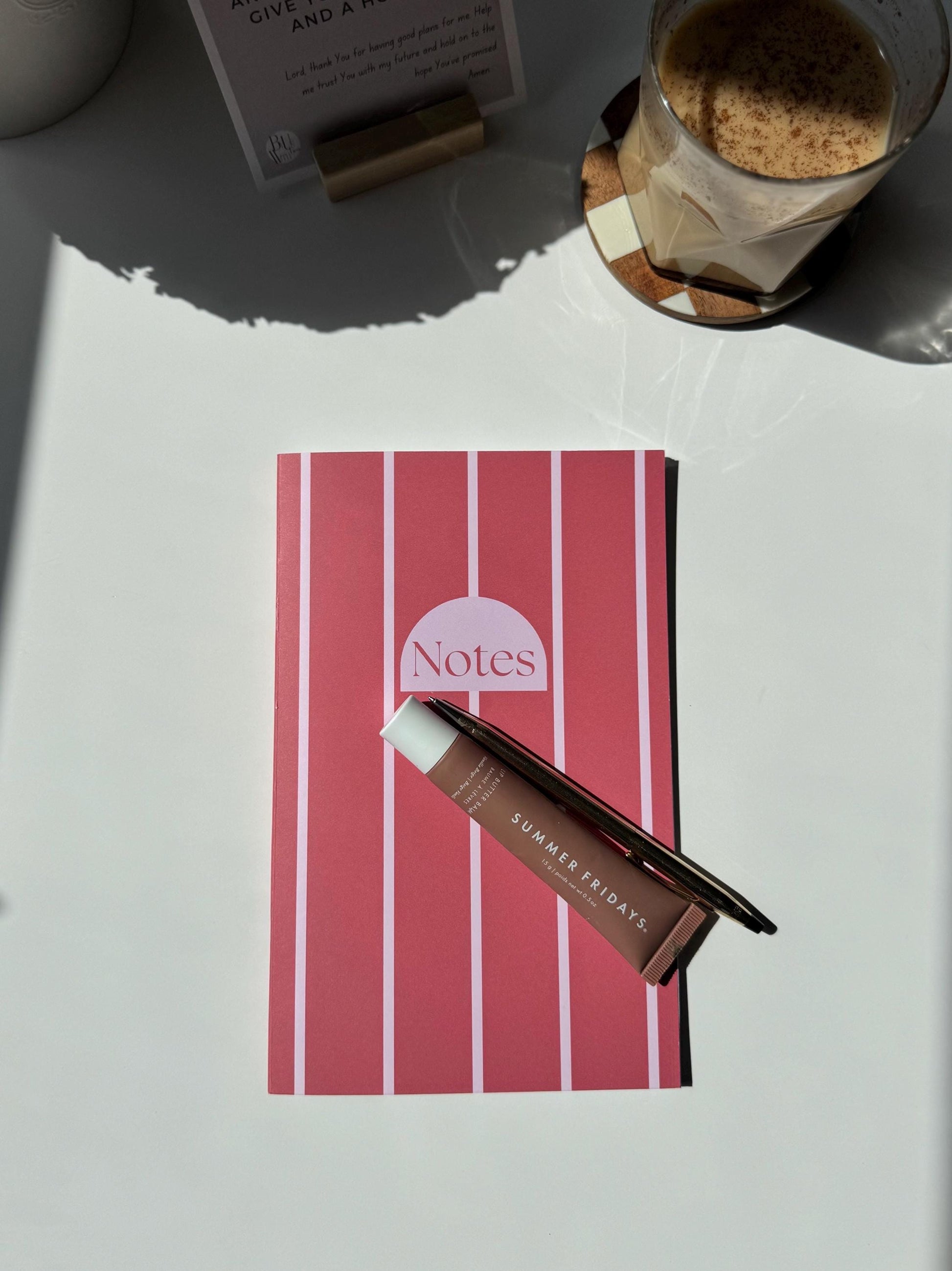 Pinks Striped Notebook & Sketchbook
