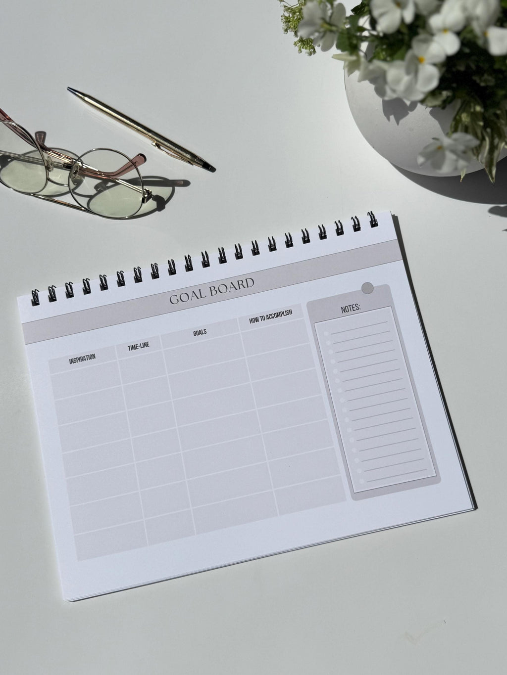 Minimalist Desk Calendar & Goal Planner