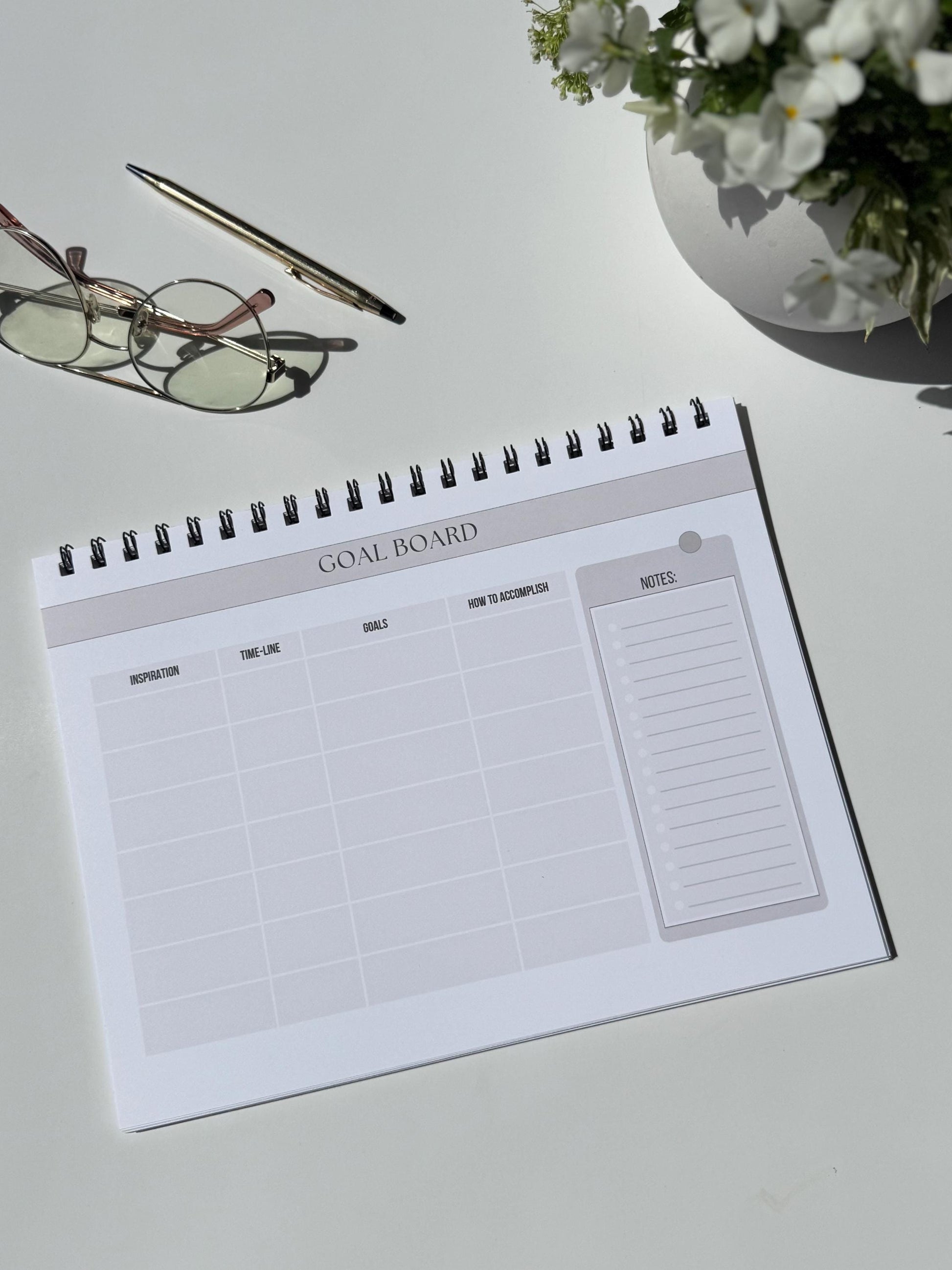 Minimalist Desk Calendar & Goal Planner