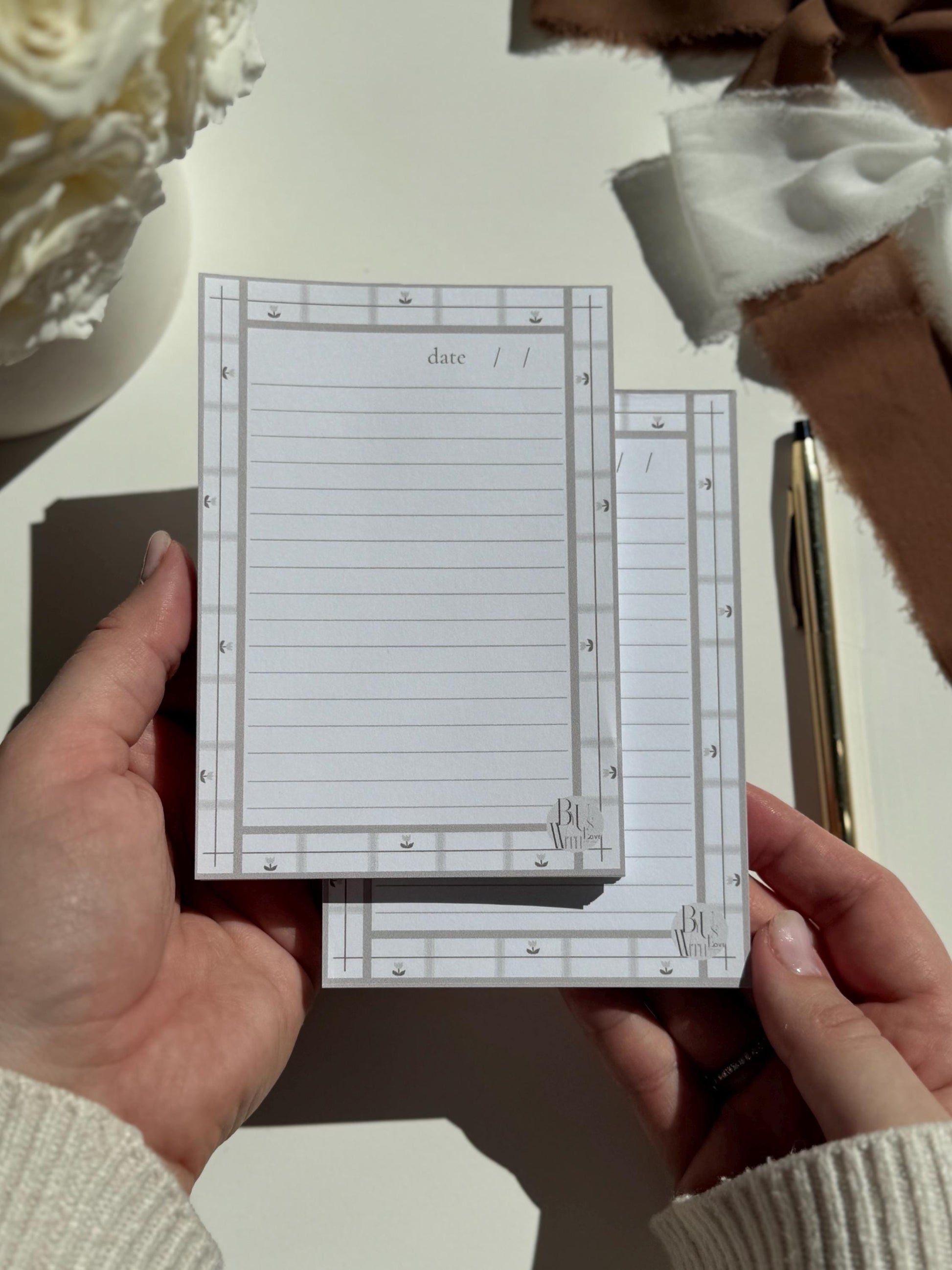 Beige Tulip Notepad