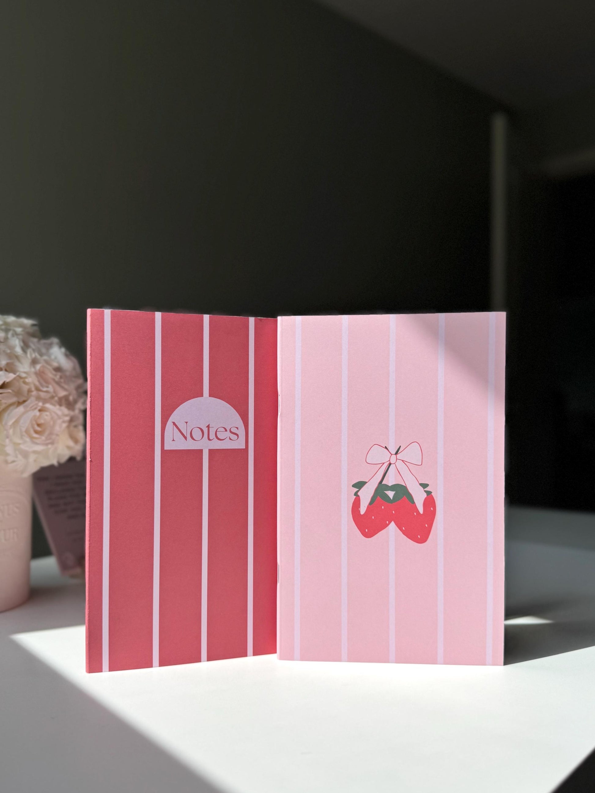 Pinks Striped Notebook & Sketchbook