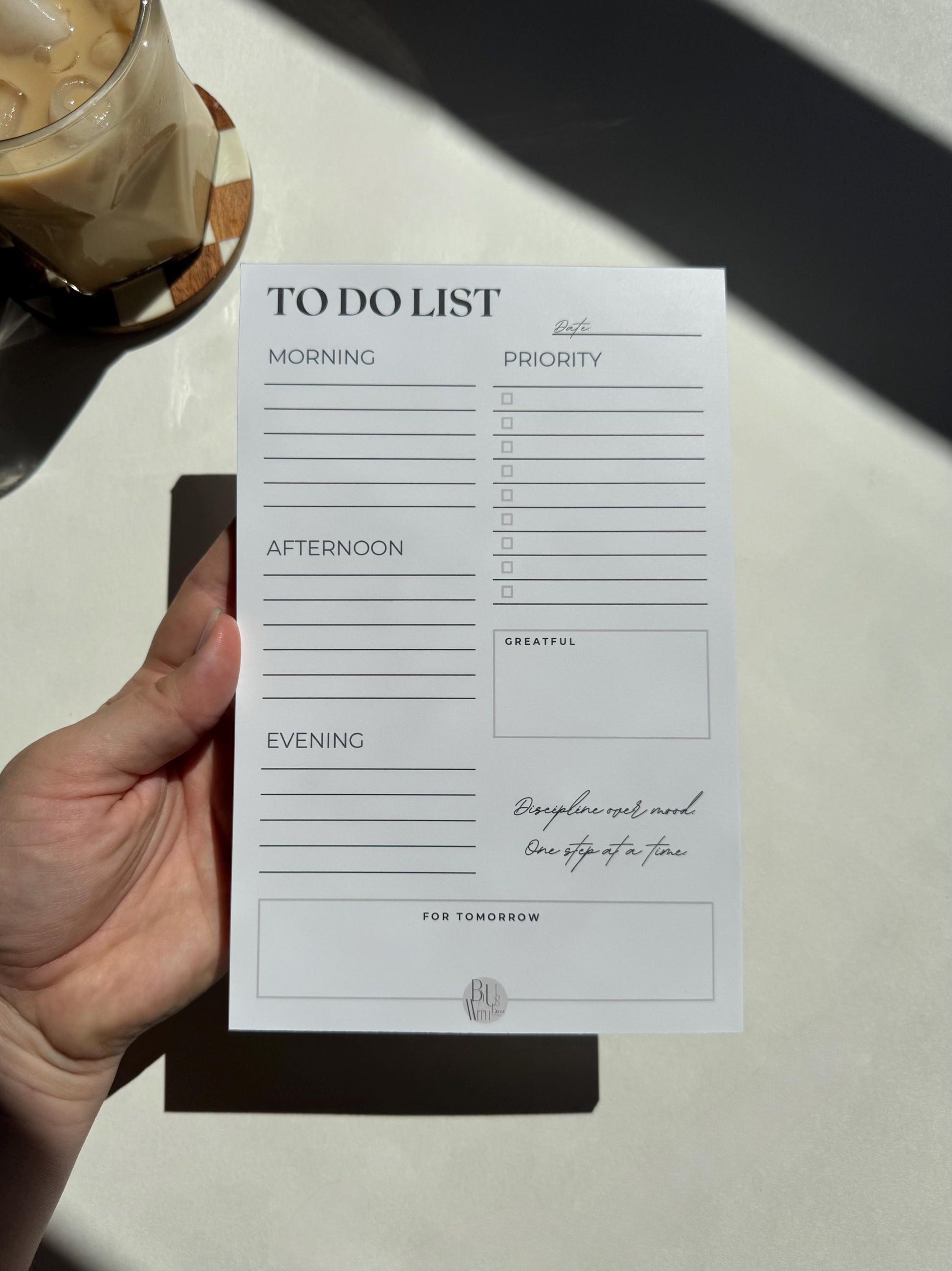 Beige Square - Inspirational To-Do List Notepad
