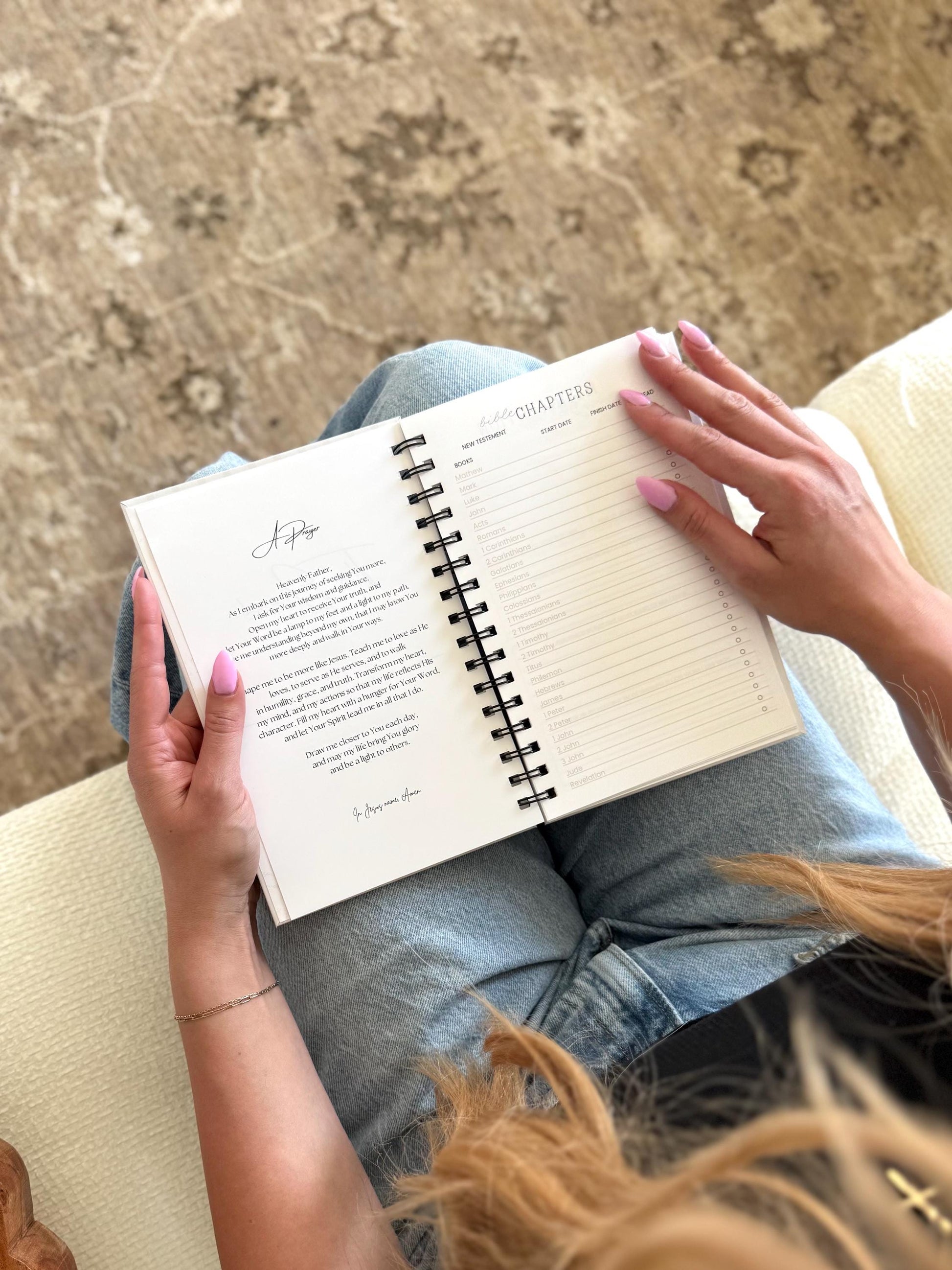 Hardcover Beige Stripes Bible Study Journal