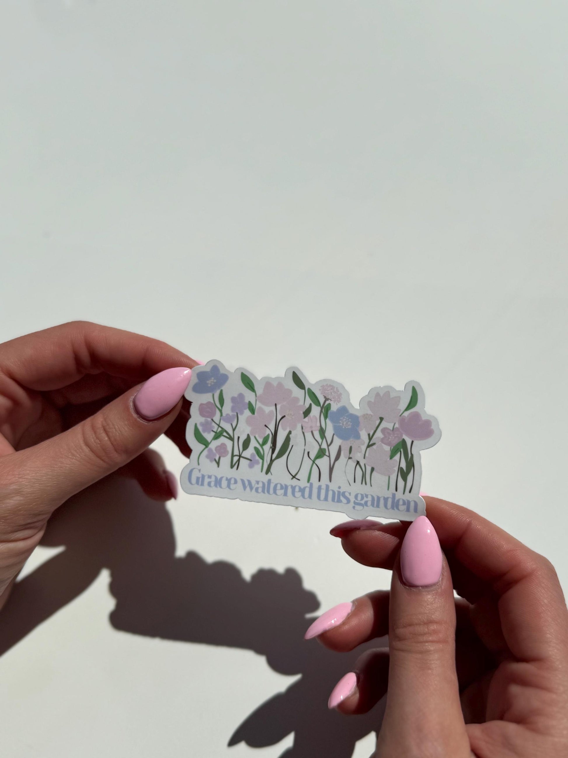 Grace Watered This Garden – Floral Sticker