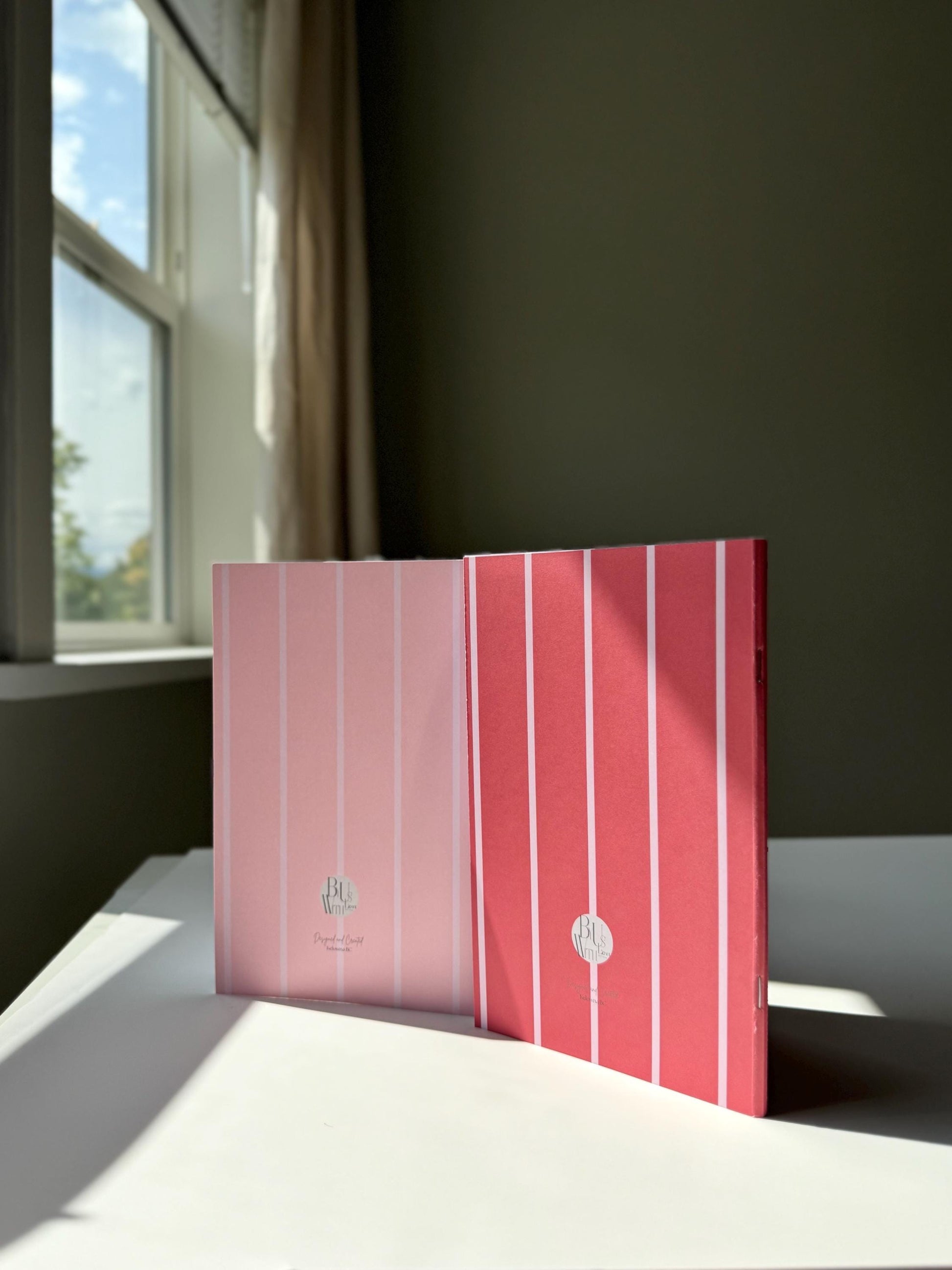 Pinks Striped Notebook & Sketchbook