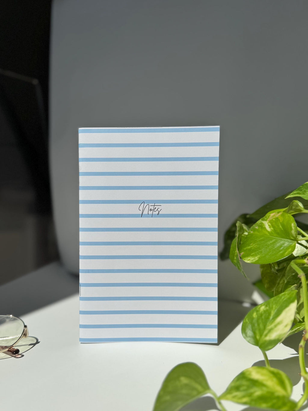 Classic Blue Striped Notebook – Calm, Minimal, and Ready for Your Thoughts