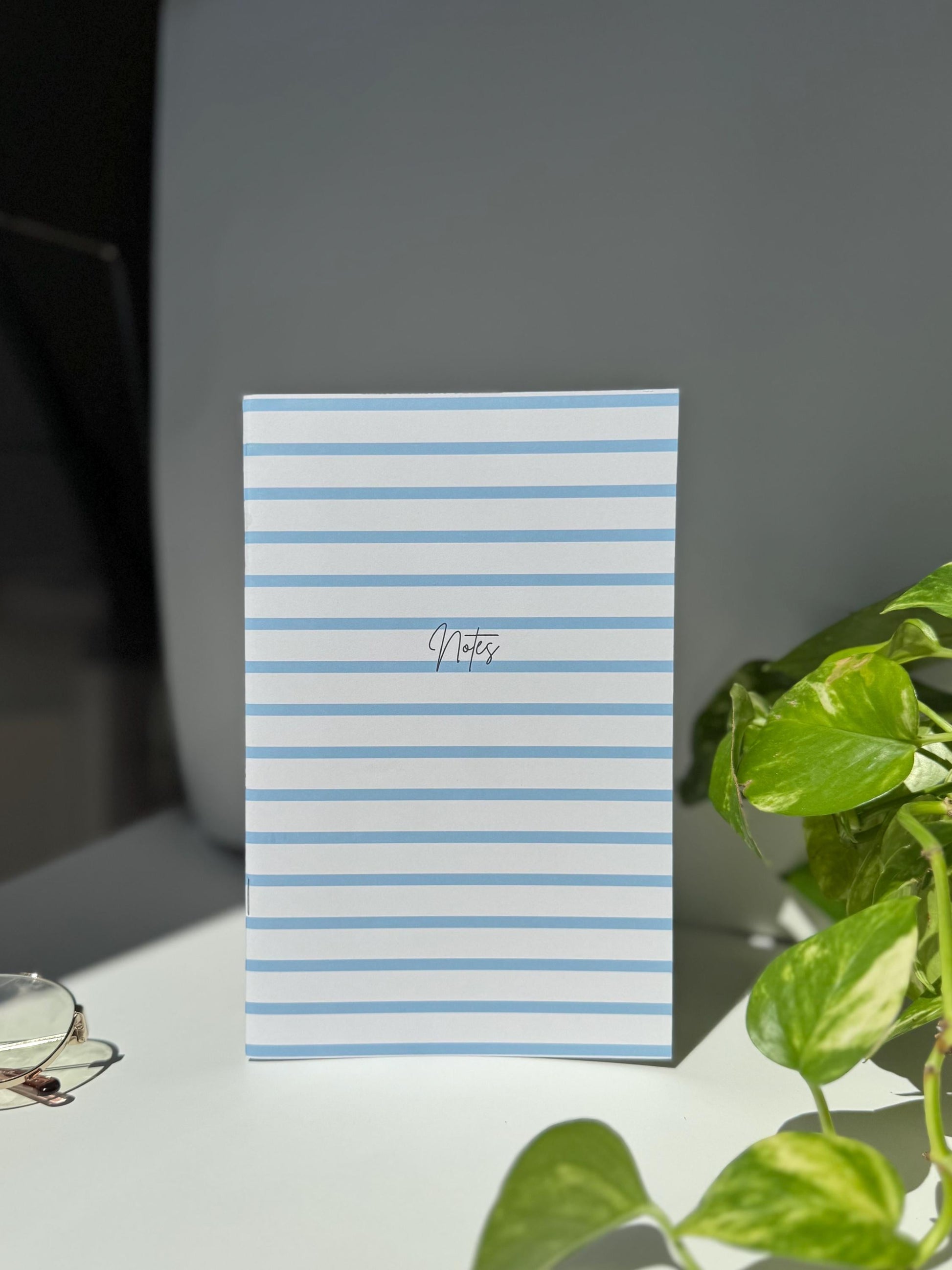 Classic Blue Striped Notebook – Calm, Minimal, and Ready for Your Thoughts