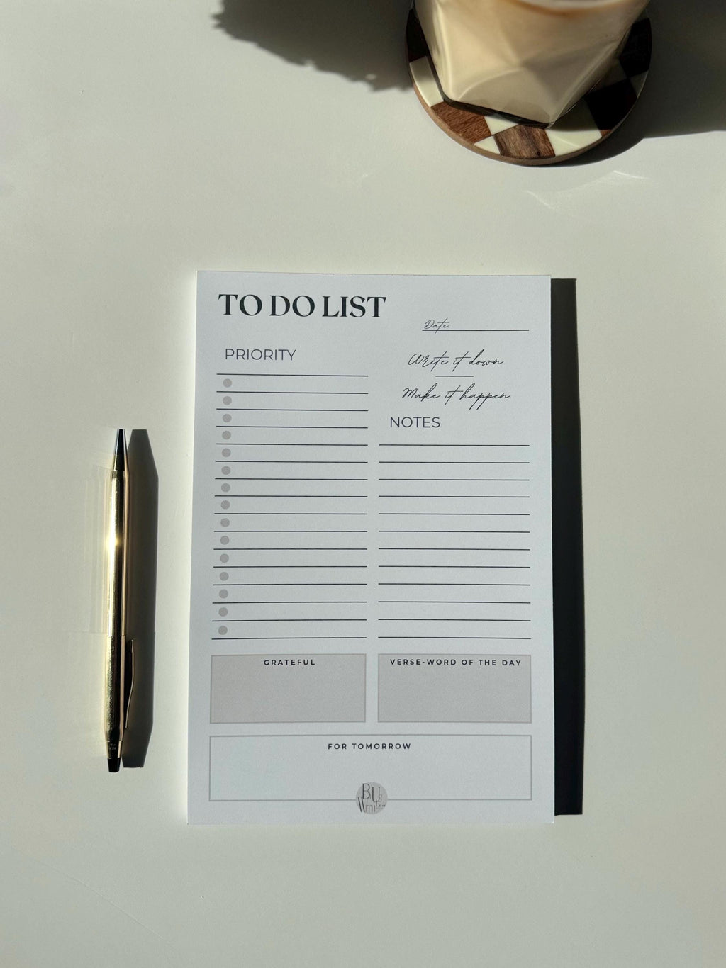 Neutral Daily To-Do List Notepad — Calm Your Chaos with Purposeful Planning