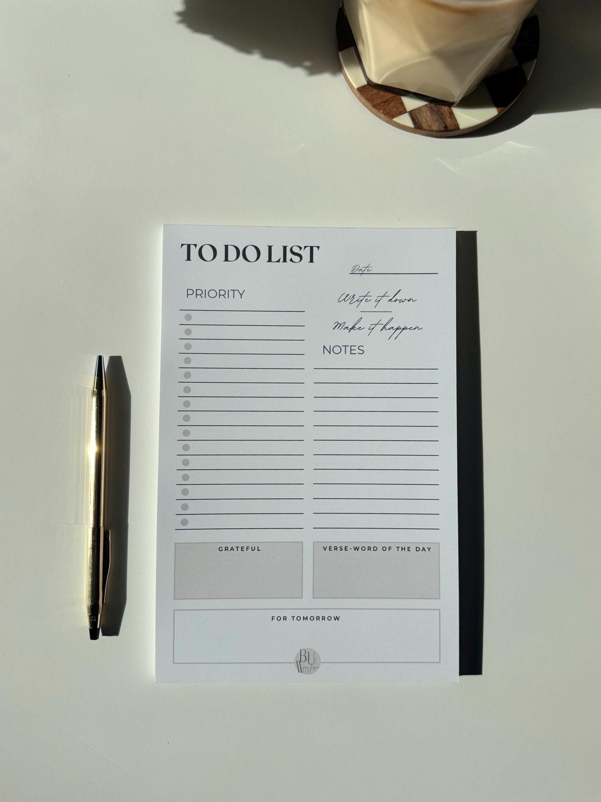 Neutral Daily To-Do List Notepad — Calm Your Chaos with Purposeful Planning