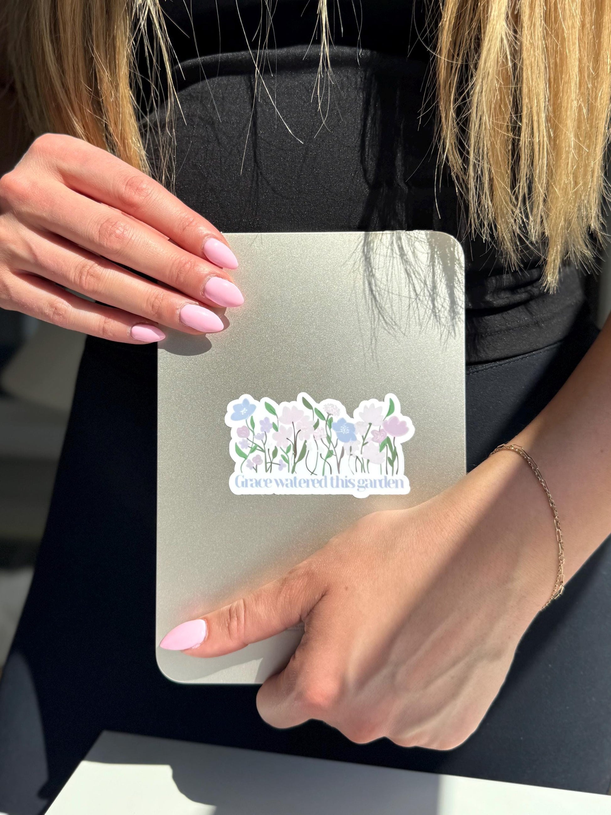 Grace Watered This Garden – Floral Sticker