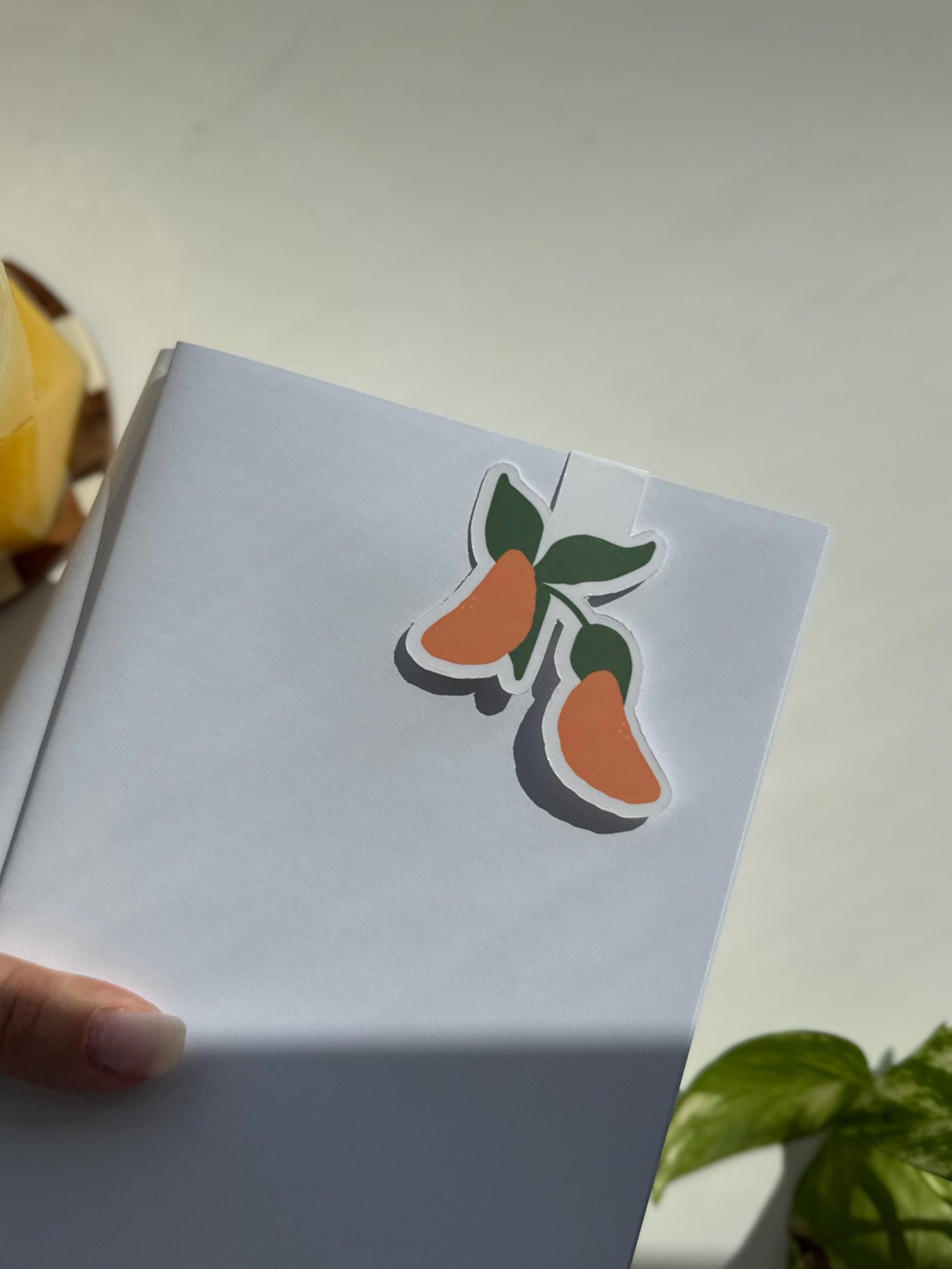 Mandarin Magnetic Bookmark with Leaves – Brighten Your Reading with Citrus Love