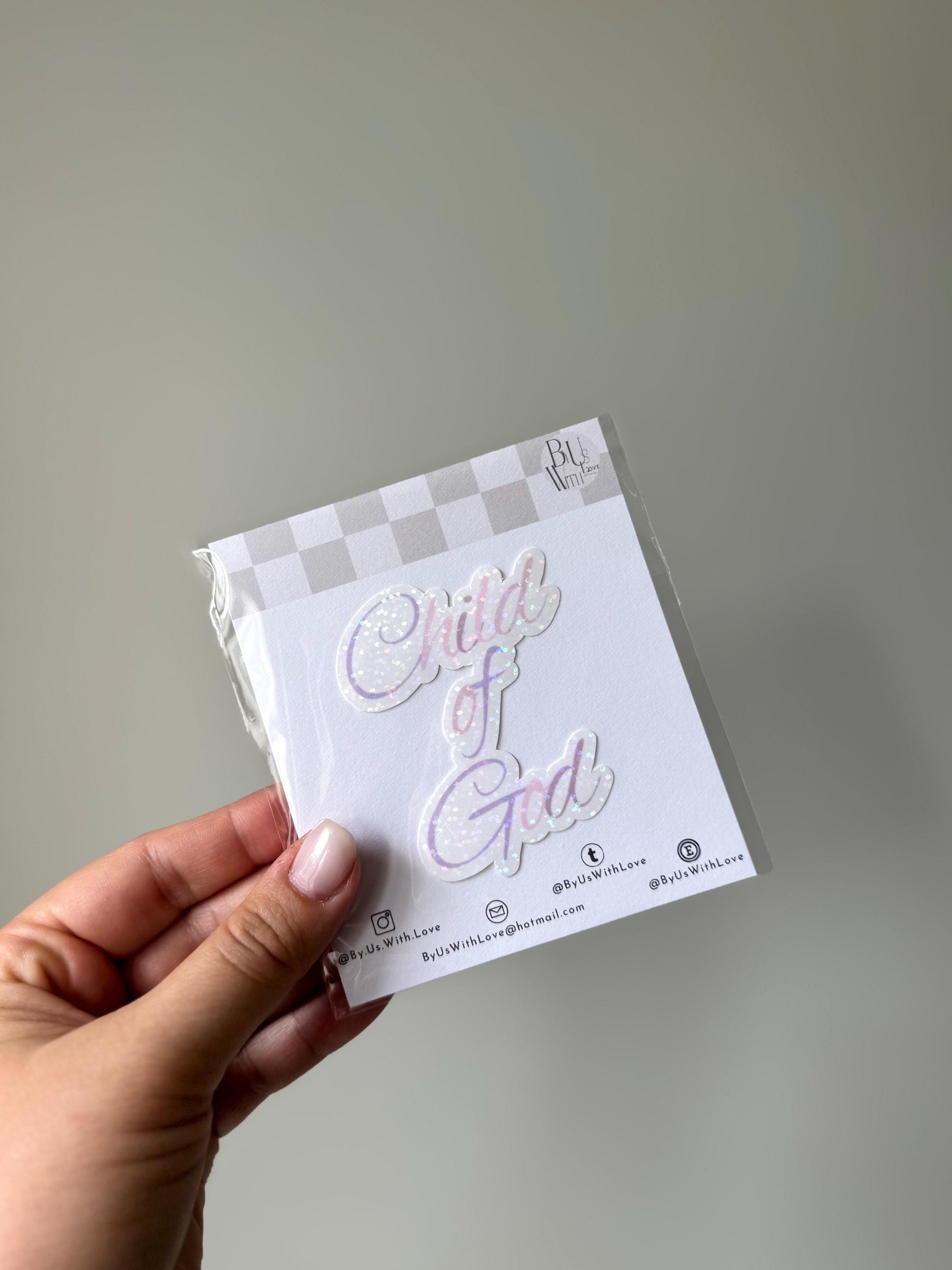 Pink Sparkly “Child of God” Sticker
