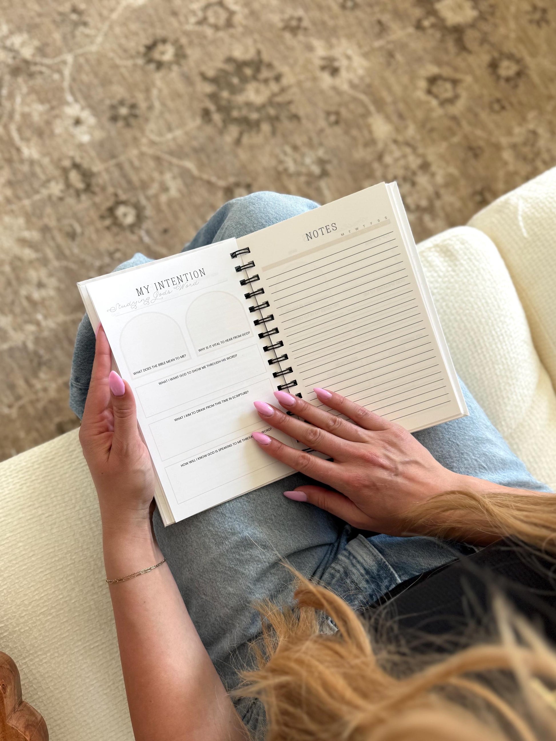 Hardcover Beige Stripes Bible Study Journal