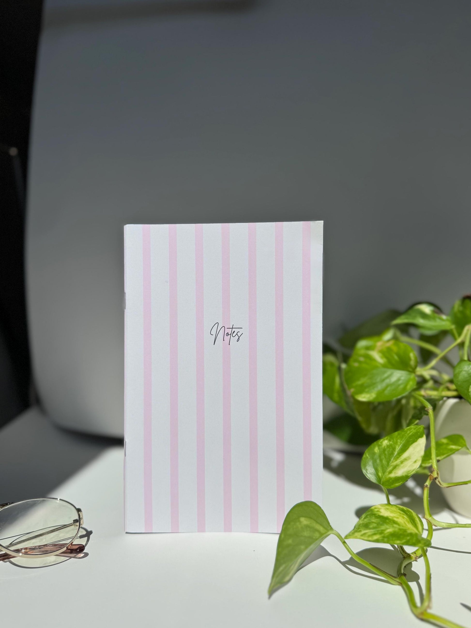 Soft Pink Striped Notebook – Aesthetic Stationery for Everyday Use