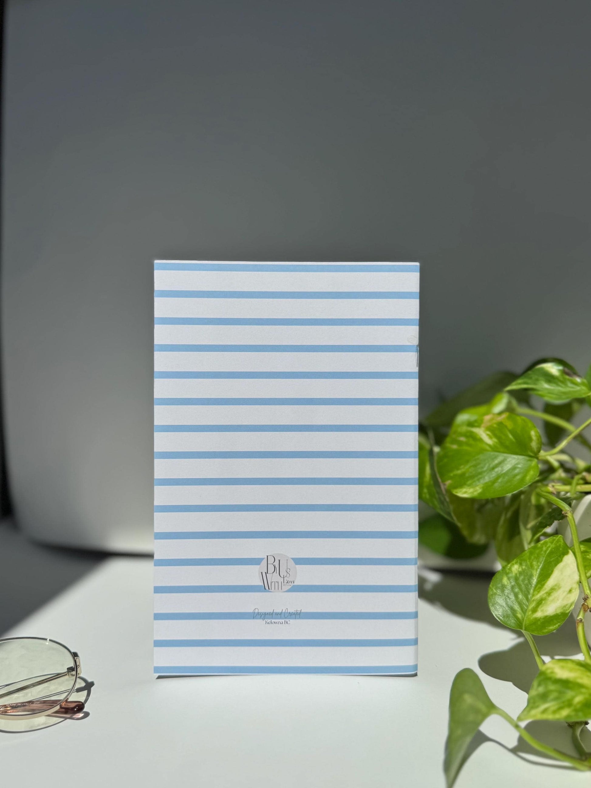 Classic Blue Striped Notebook – Calm, Minimal, and Ready for Your Thoughts