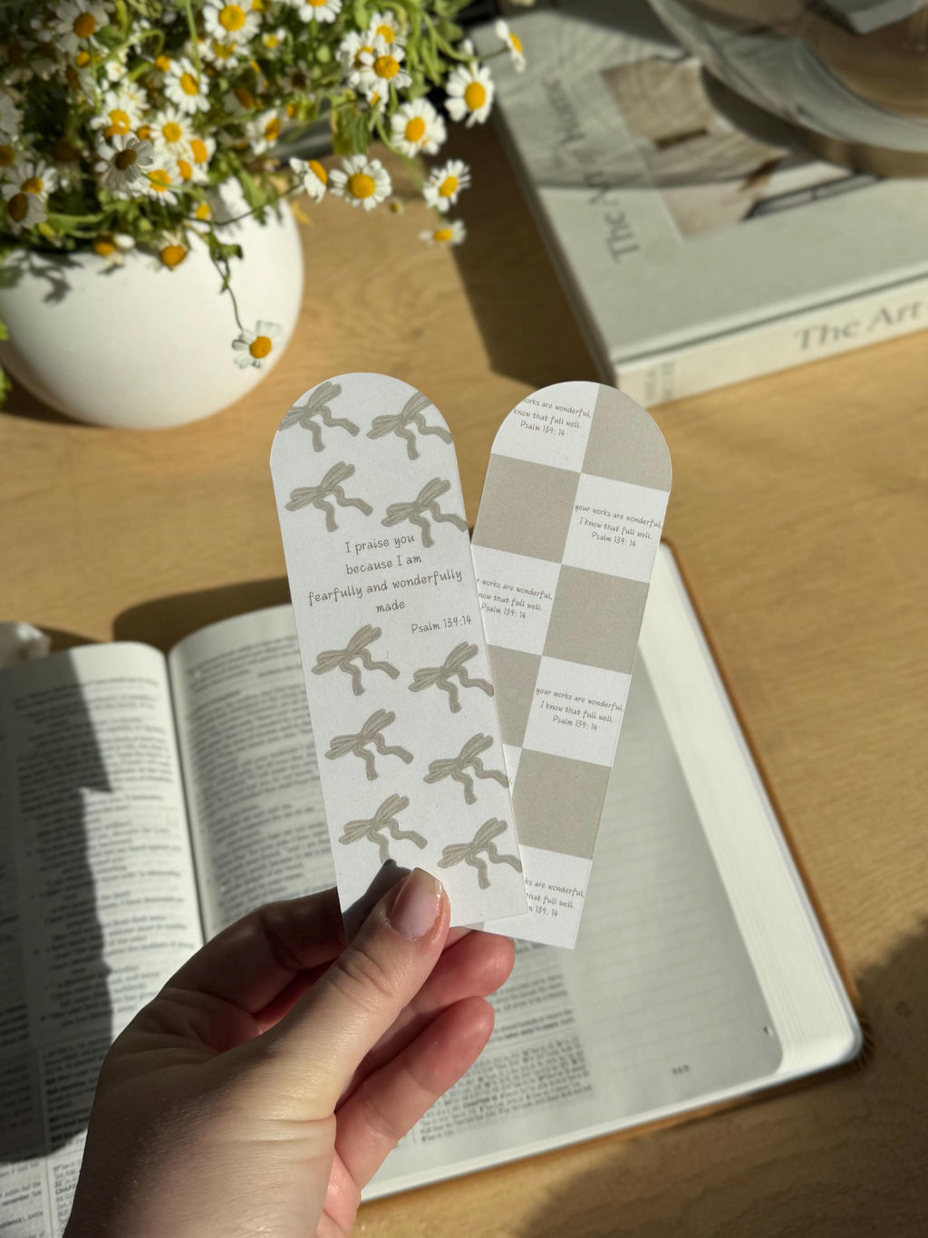 Minimalist Bow & Checkered Bible Bookmarks