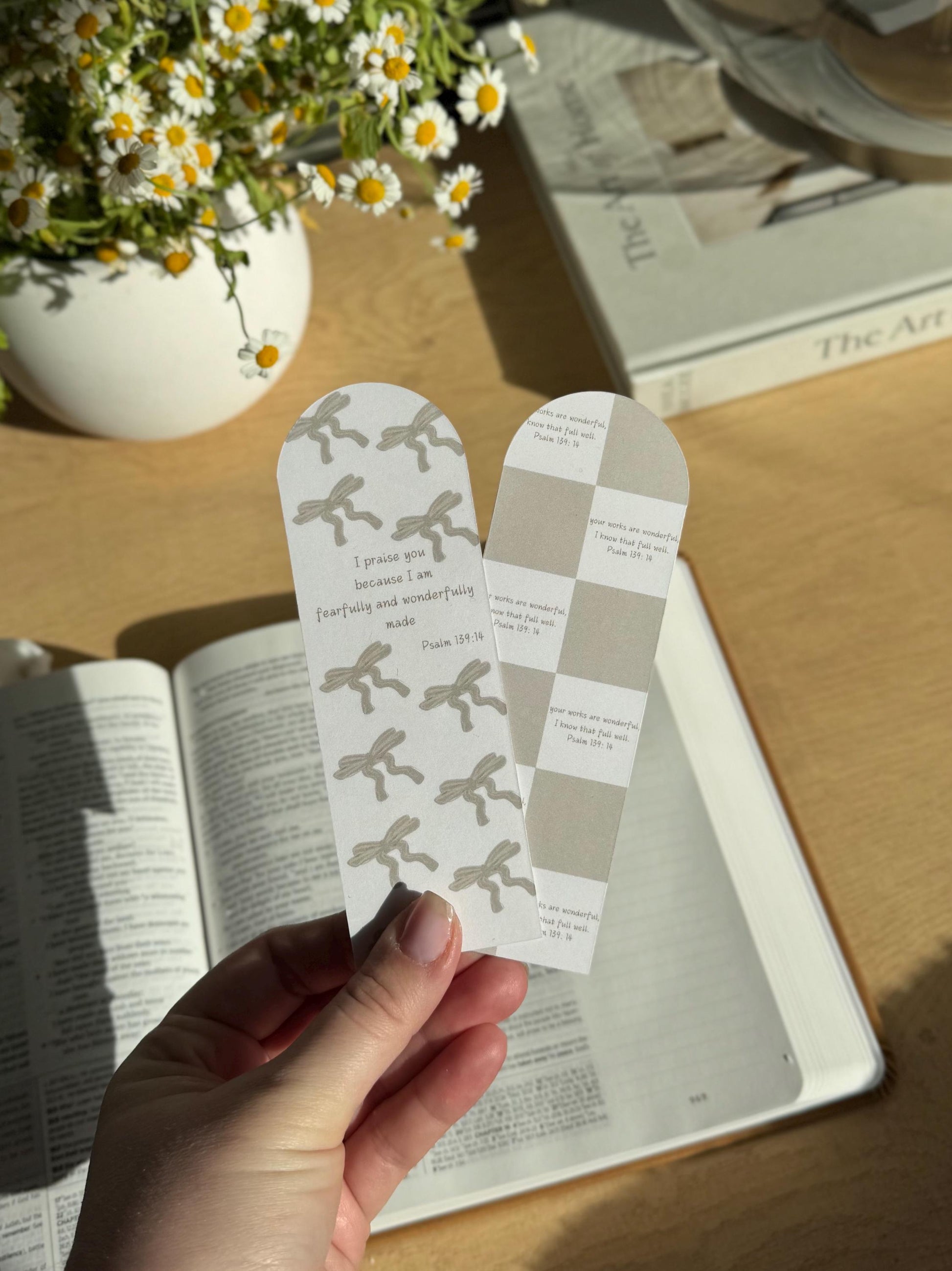 Minimalist Bow & Checkered Bible Bookmarks
