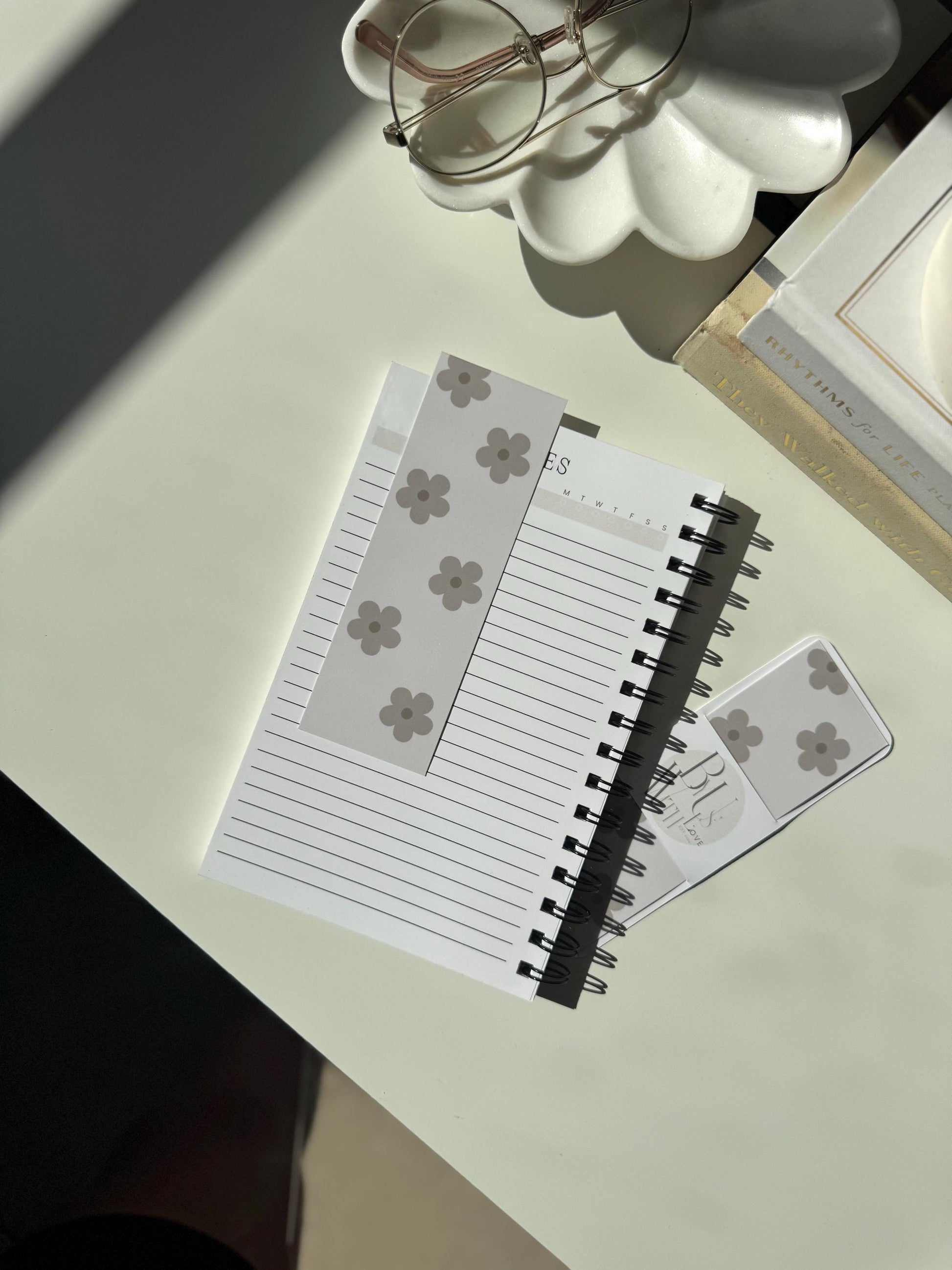 Cottage core Beige Floral Bookmark