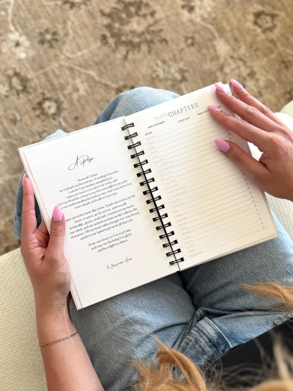 Hardcover White Stripes Bible Study Journal