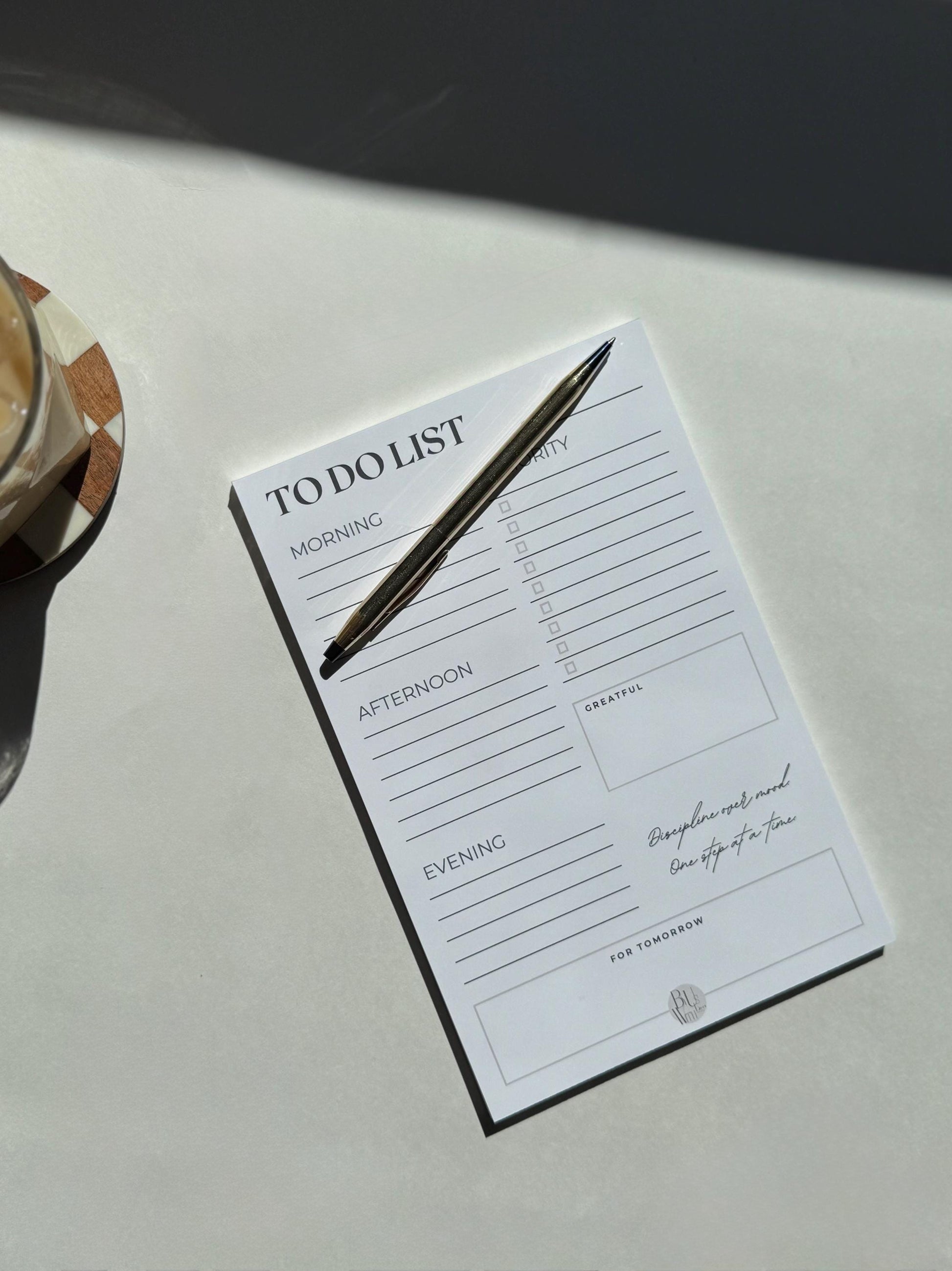 Beige Square - Inspirational To-Do List Notepad