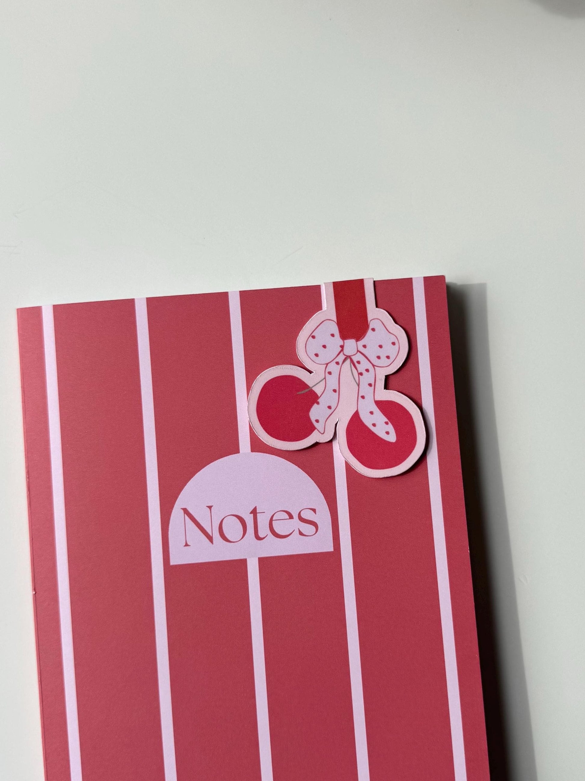 Cherry Bow Magnetic Bookmark – Coquette-Inspired Stationery