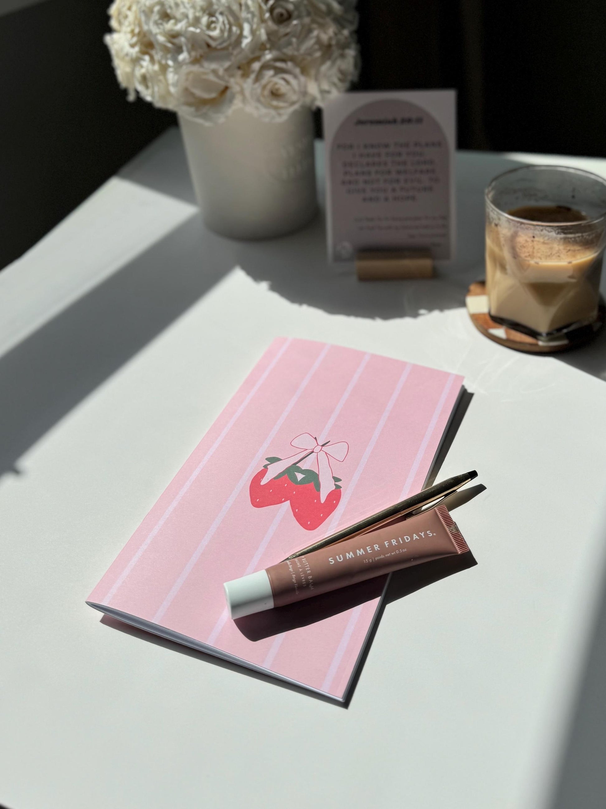 Pinks Striped Notebook & Sketchbook