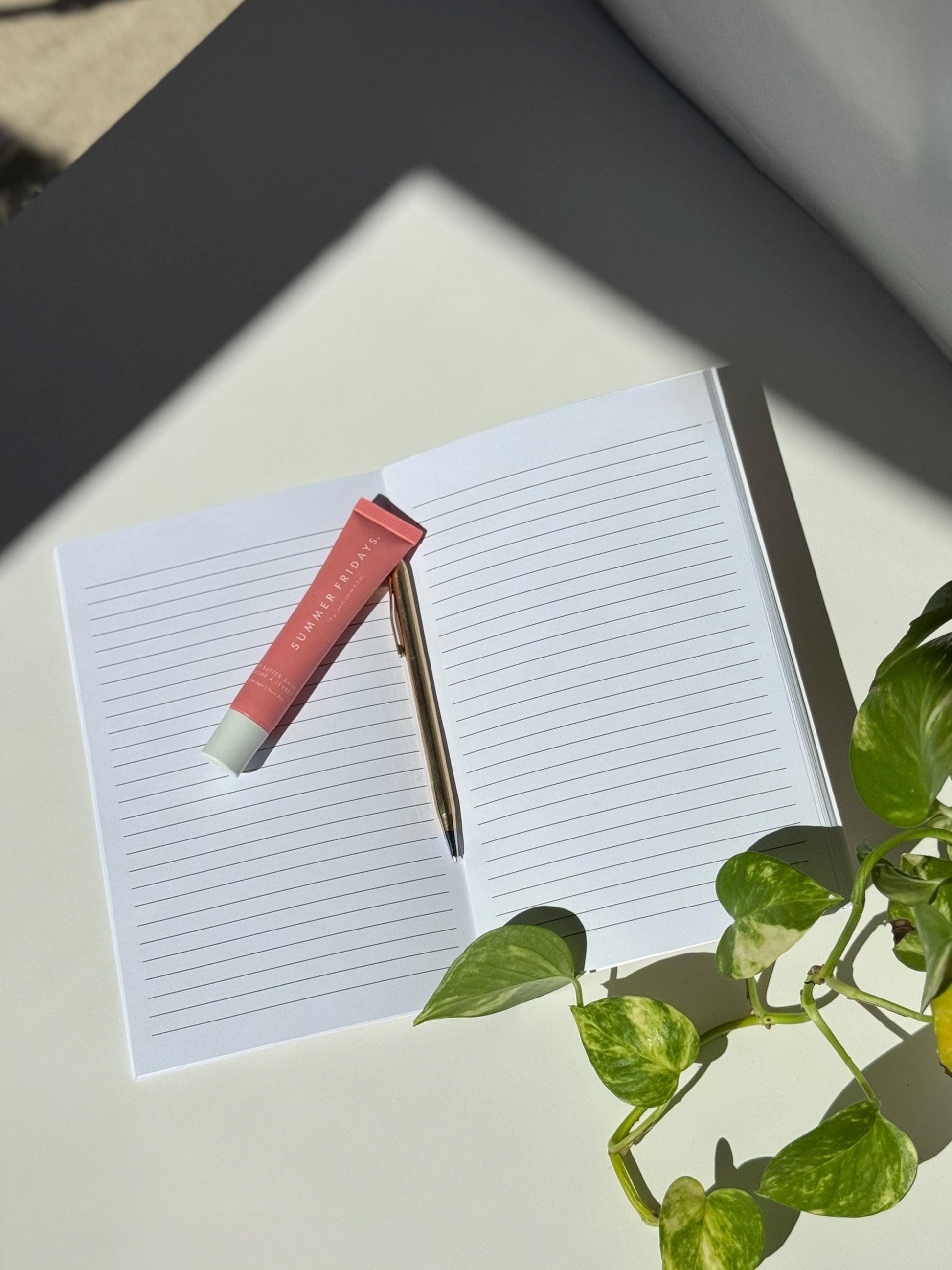 Soft Pink Striped Notebook – Aesthetic Stationery for Everyday Use