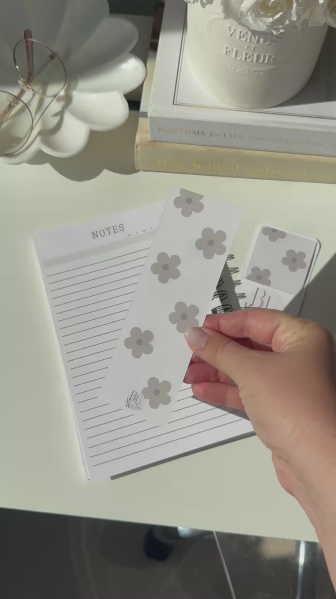 Cottage core Beige Floral Bookmark
