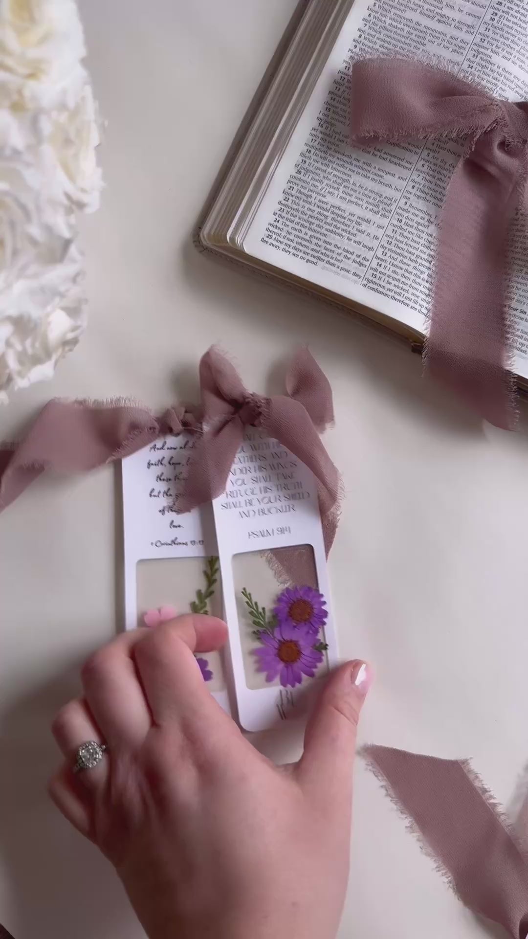 Customized Dried Floral Bookmark