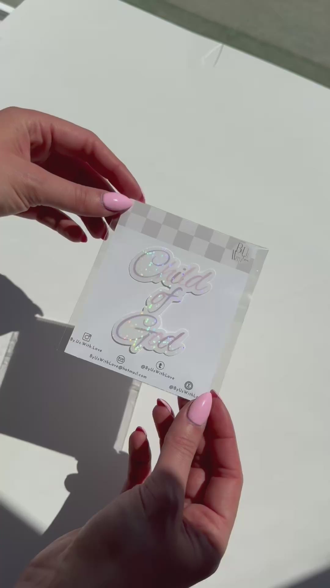 Pink Sparkly “Child of God” Sticker