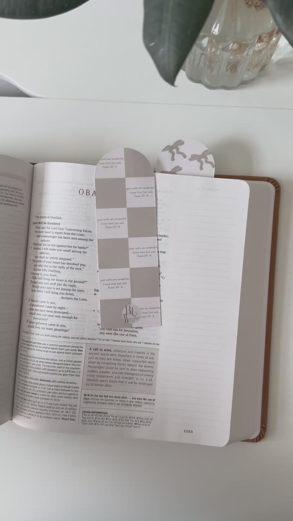 Minimalist Bow & Checkered Bible Bookmarks