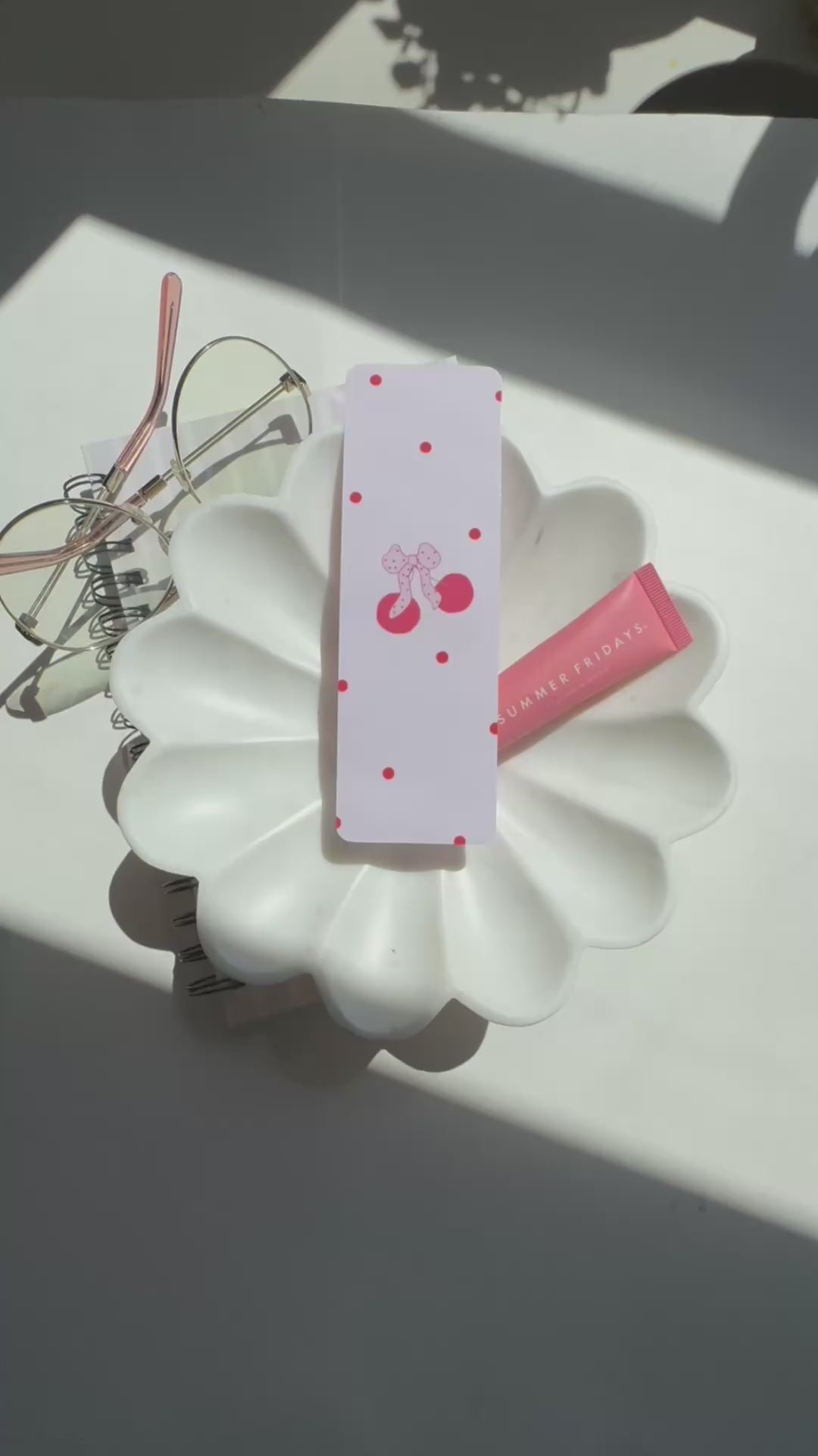 Double-Sided Cherry Bookmark