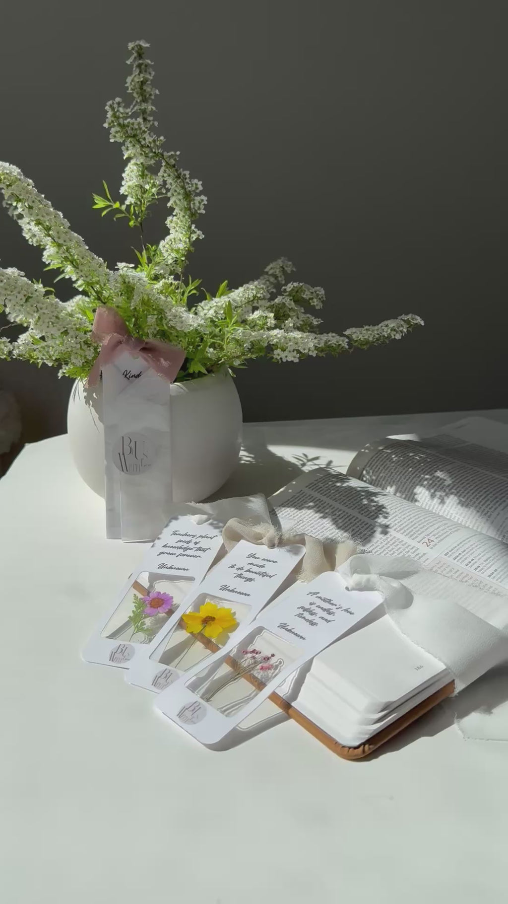Pressed Flower Bookmark – Personalized Gift