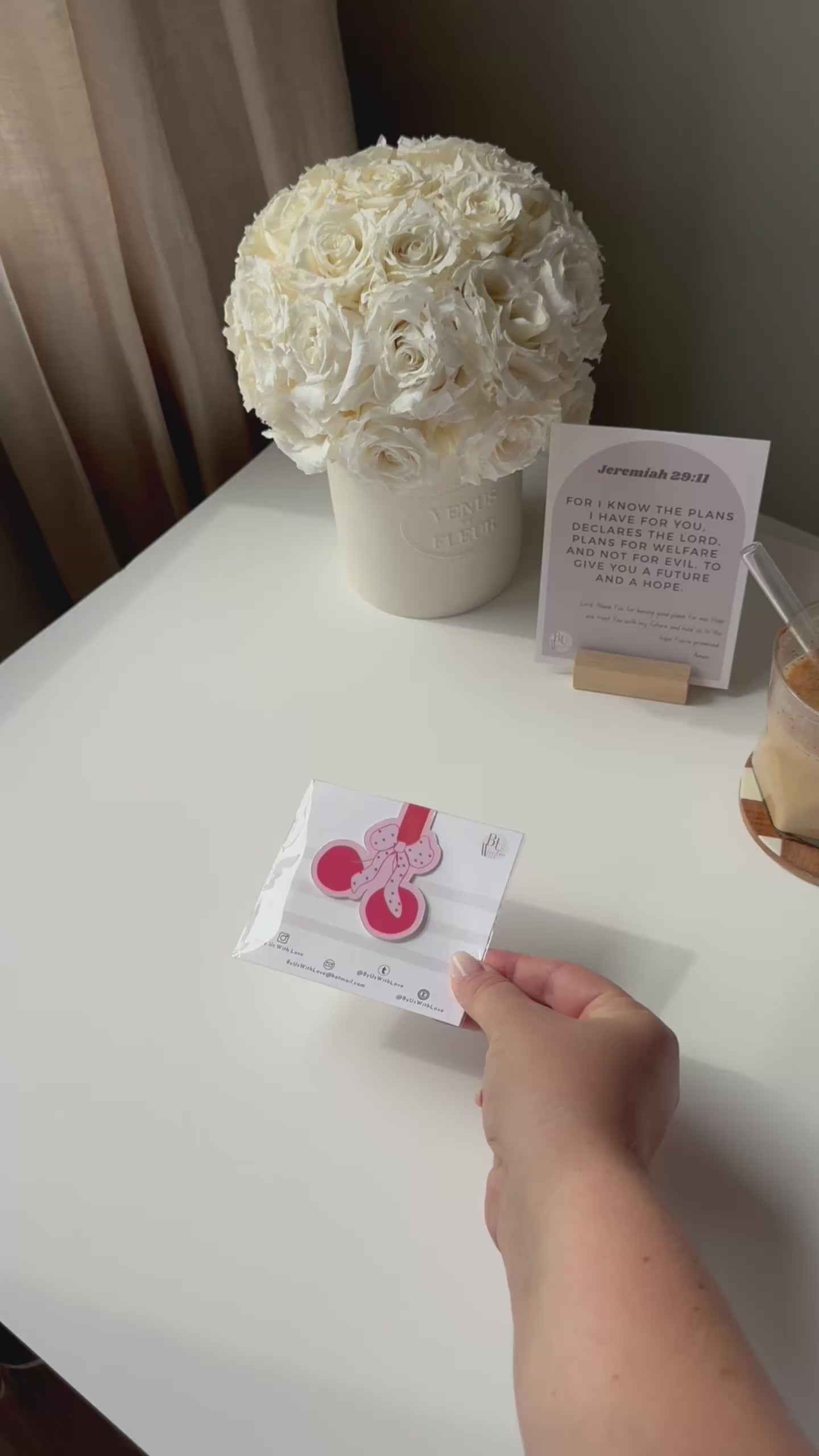 Cherry Bow Magnetic Bookmark – Coquette-Inspired Stationery